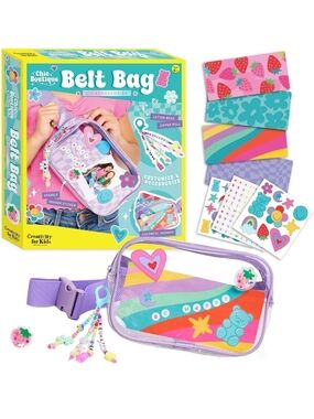 DIY Kit Chic Boutique Clear Purple Belt Bag with Rainbow Inserts